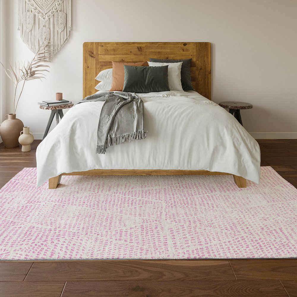 Premium Machine Washable Mayfield  Pink 5' x 7'6" Rug. Picture 6
