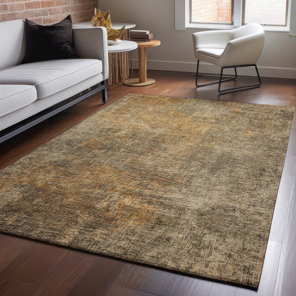 Premium Machine Washable Mayfield  Brown 5' x 7'6" Rug. Picture 5