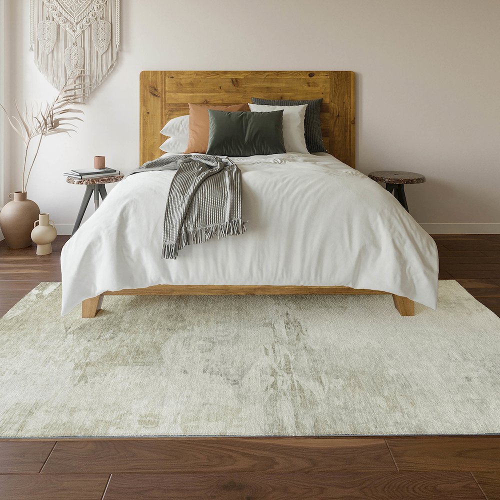Premium Machine Washable Mayfield  Ivory 5' x 7'6" Rug. Picture 6
