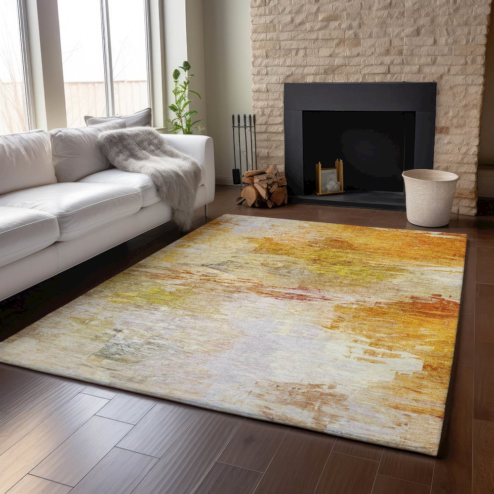 Premium Machine Washable Mayfield  Paprika 5' x 7'6" Rug. Picture 6