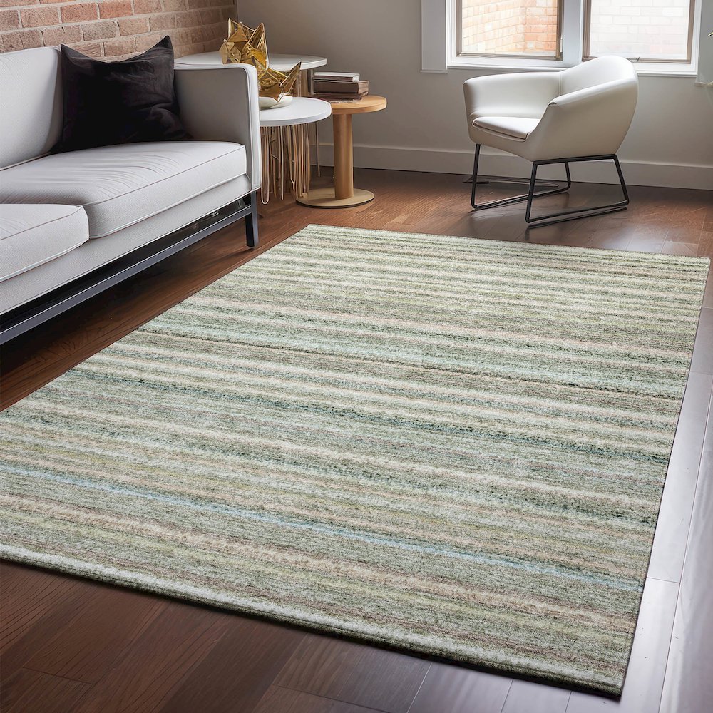 Premium Machine Washable Mayfield  Sage 5' x 7'6" Rug. Picture 5