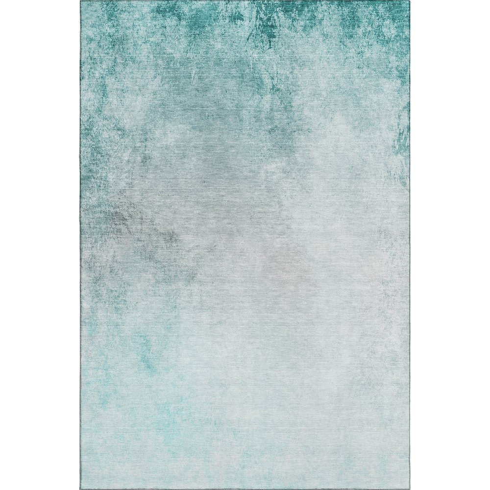 Premium Machine Washable Mayfield  Teal 5' x 7'6" Rug. Picture 1