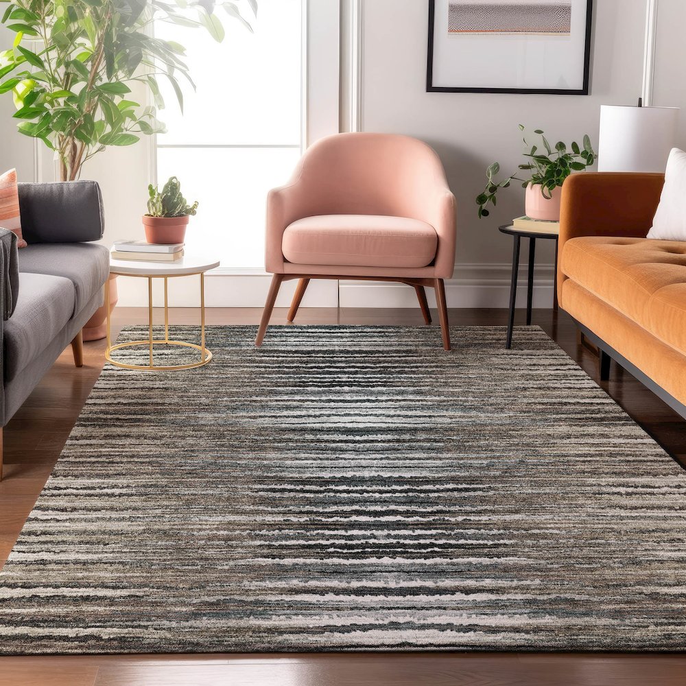 Premium Machine Washable Mayfield  Brown 5' x 7'6" Rug. Picture 5