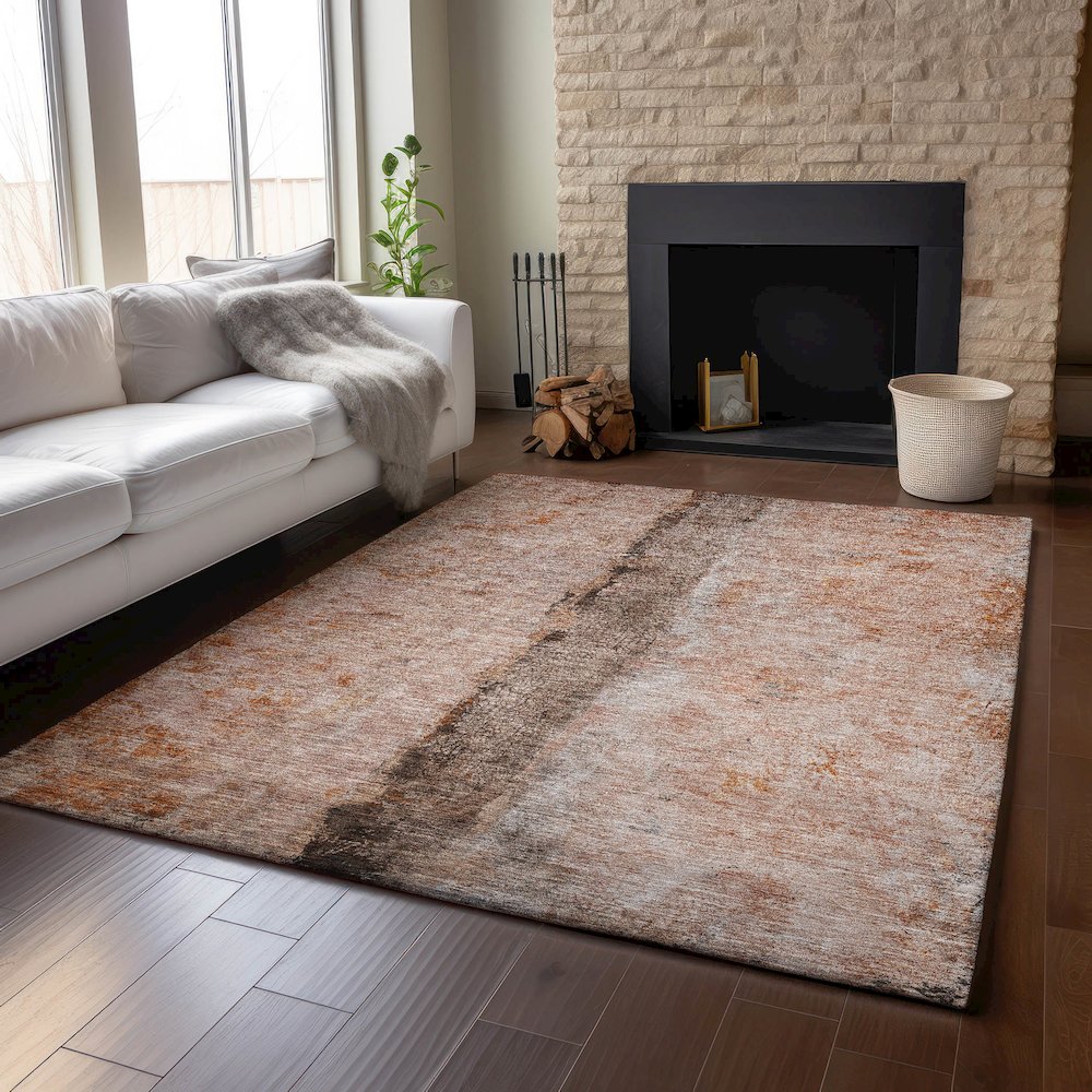 Premium Machine Washable Mayfield  Paprika 5' x 7'6" Rug. Picture 6