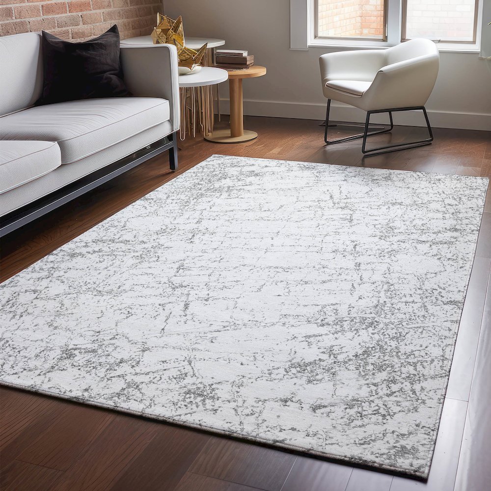 Premium Machine Washable Mayfield  Gray 5' x 7'6" Rug. Picture 5