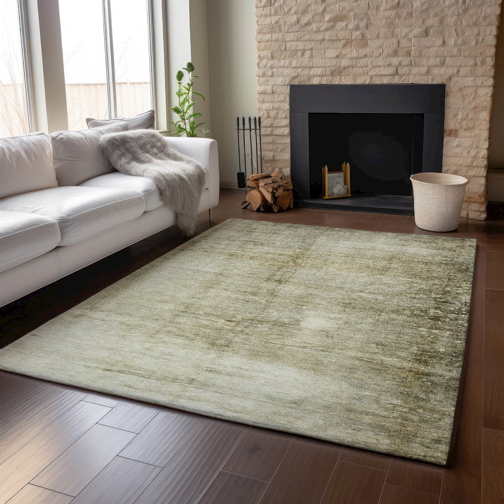 Premium Machine Washable Mayfield  Taupe 5' x 7'6" Rug. Picture 6
