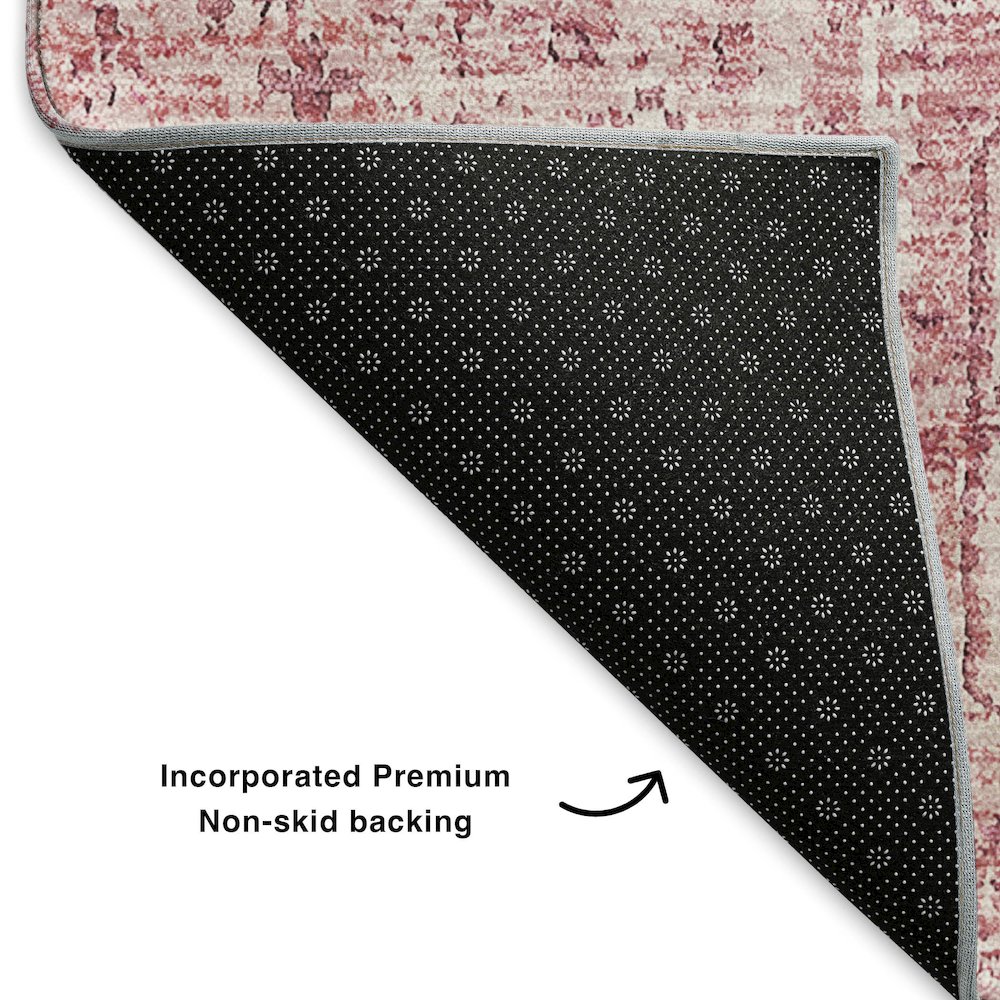 Premium Machine Washable Mayfield  Pink 2'6" x 3'10" Rug. Picture 2