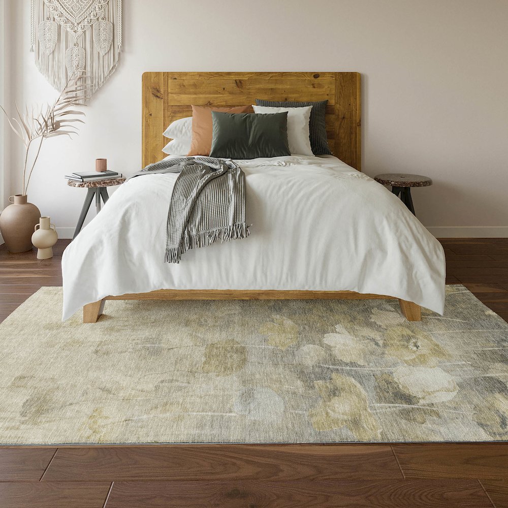 Premium Machine Washable Mayfield  Beige 5' x 7'6" Rug. Picture 6