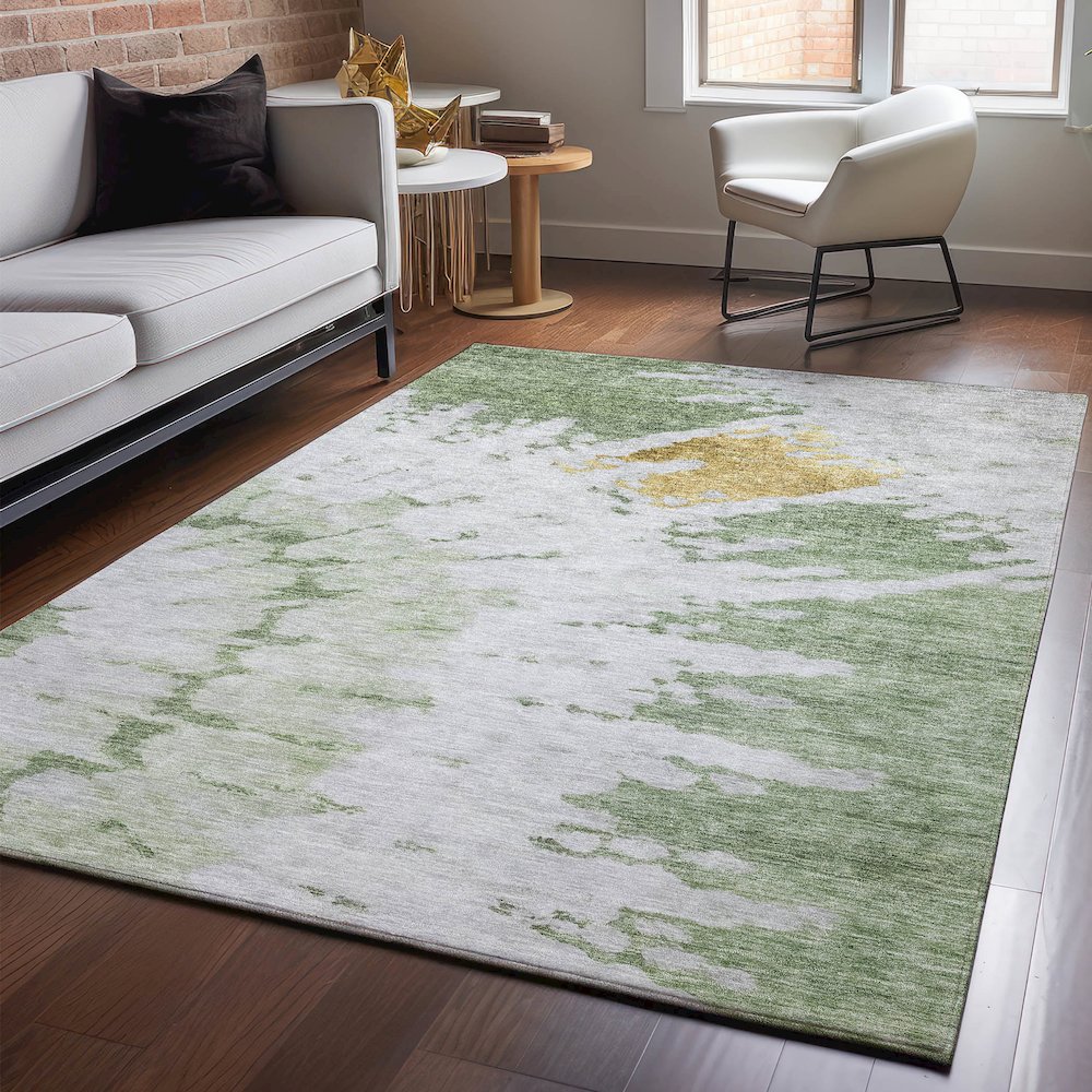 Premium Machine Washable Mayfield  Aloe 5' x 7'6" Rug. Picture 5