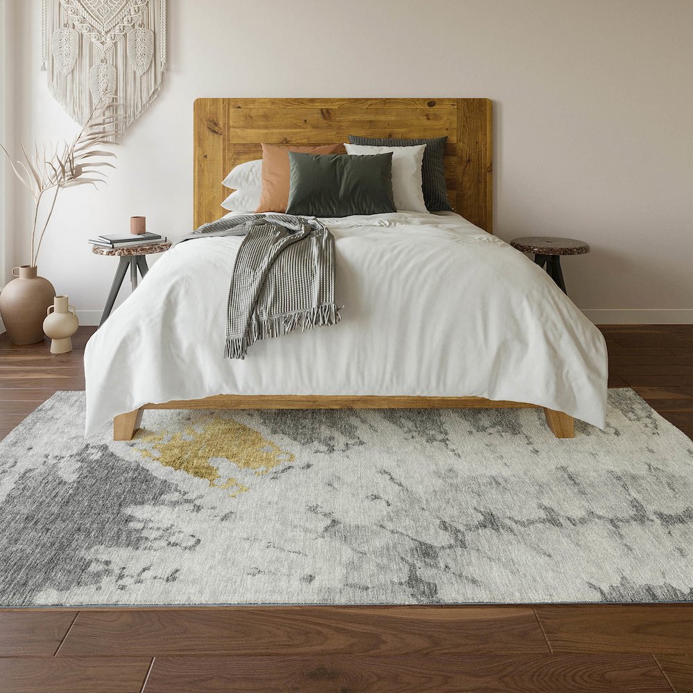 Premium Machine Washable Mayfield  Gray 5' x 7'6" Rug. Picture 6