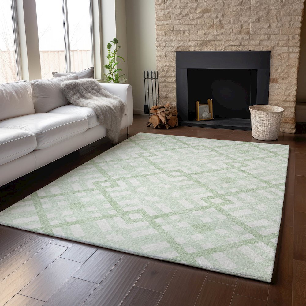 Premium Machine Washable Mayfield  Mint 5' x 7'6" Rug. Picture 6