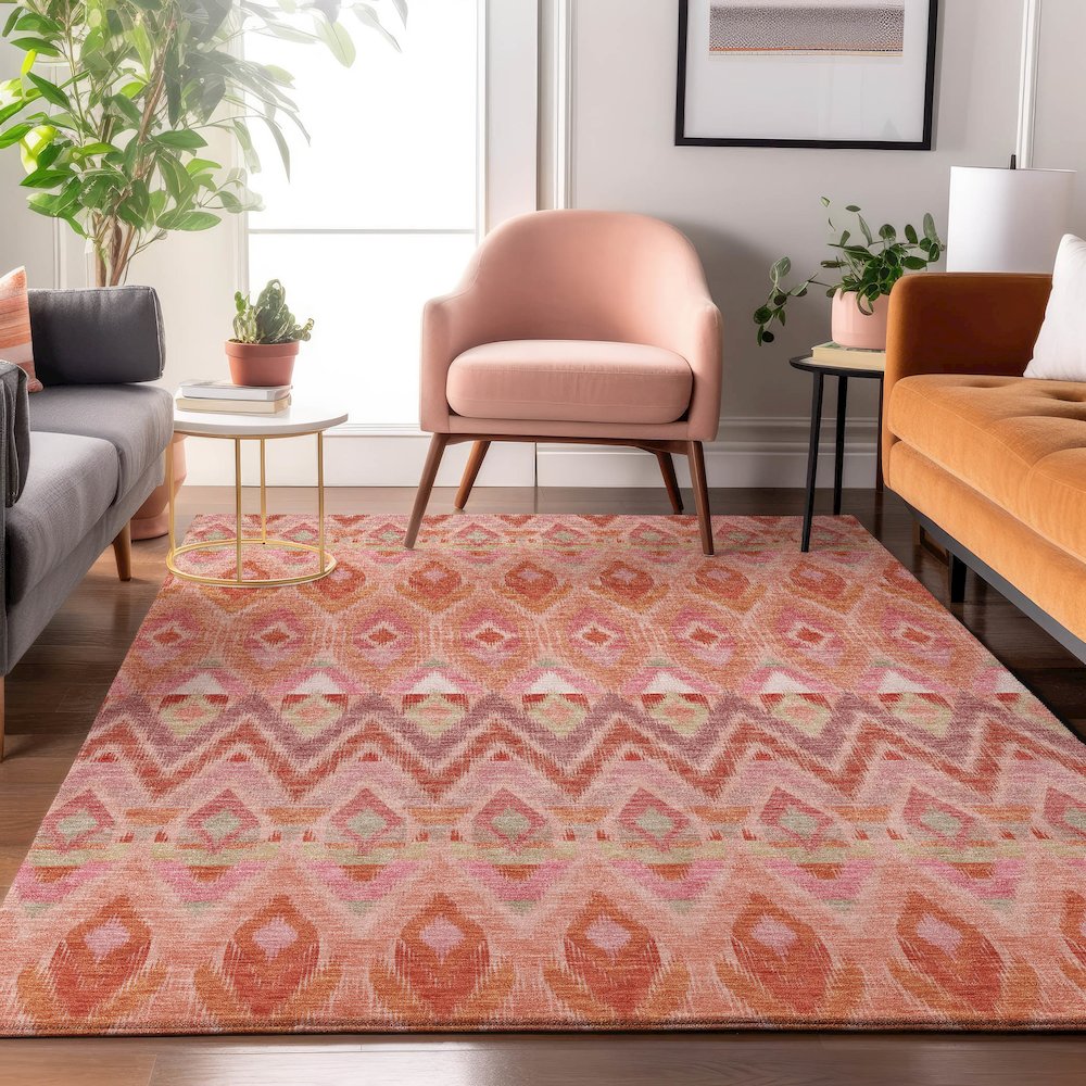 Premium Machine Washable Mayfield  Pink 5' x 7'6" Rug. Picture 5