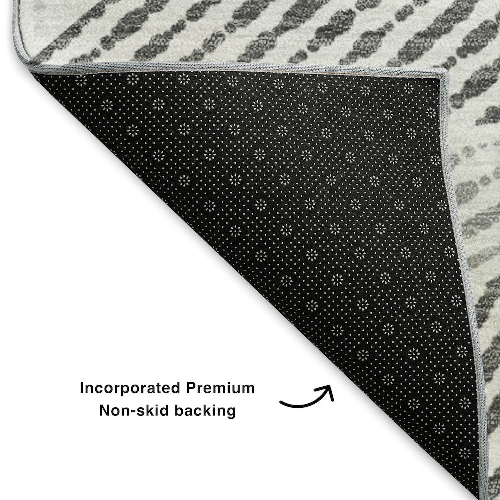 Premium Machine Washable Mayfield  Gray 2'6" x 3'10" Rug. Picture 2