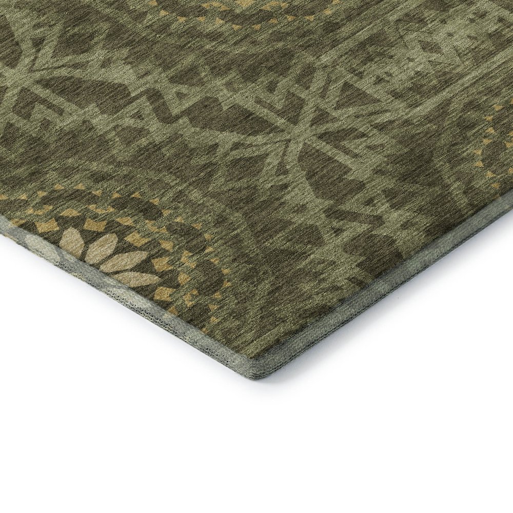 Premium Machine Washable Mayfield  Olive 2'6" x 3'10" Rug. Picture 3