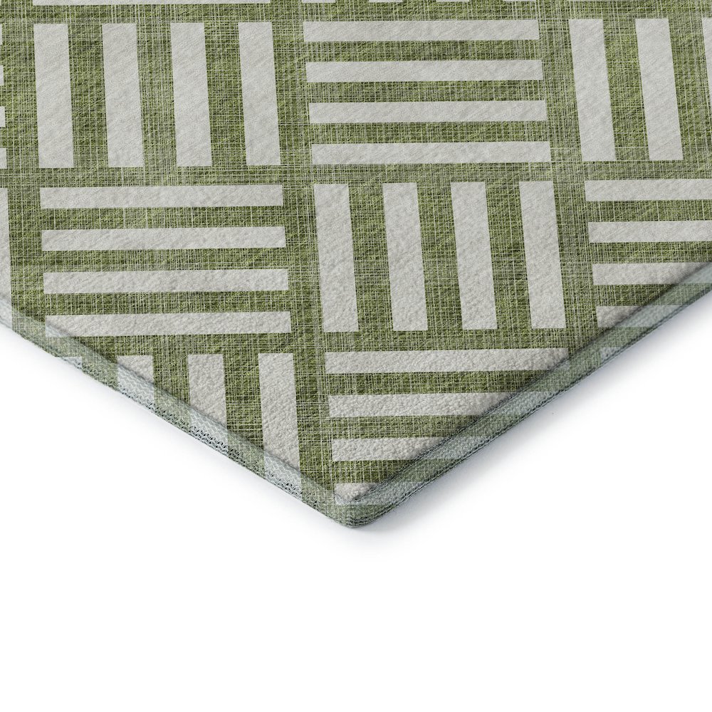 Premium Machine Washable Mayfield  Olive 2'6" x 3'10" Rug. Picture 3