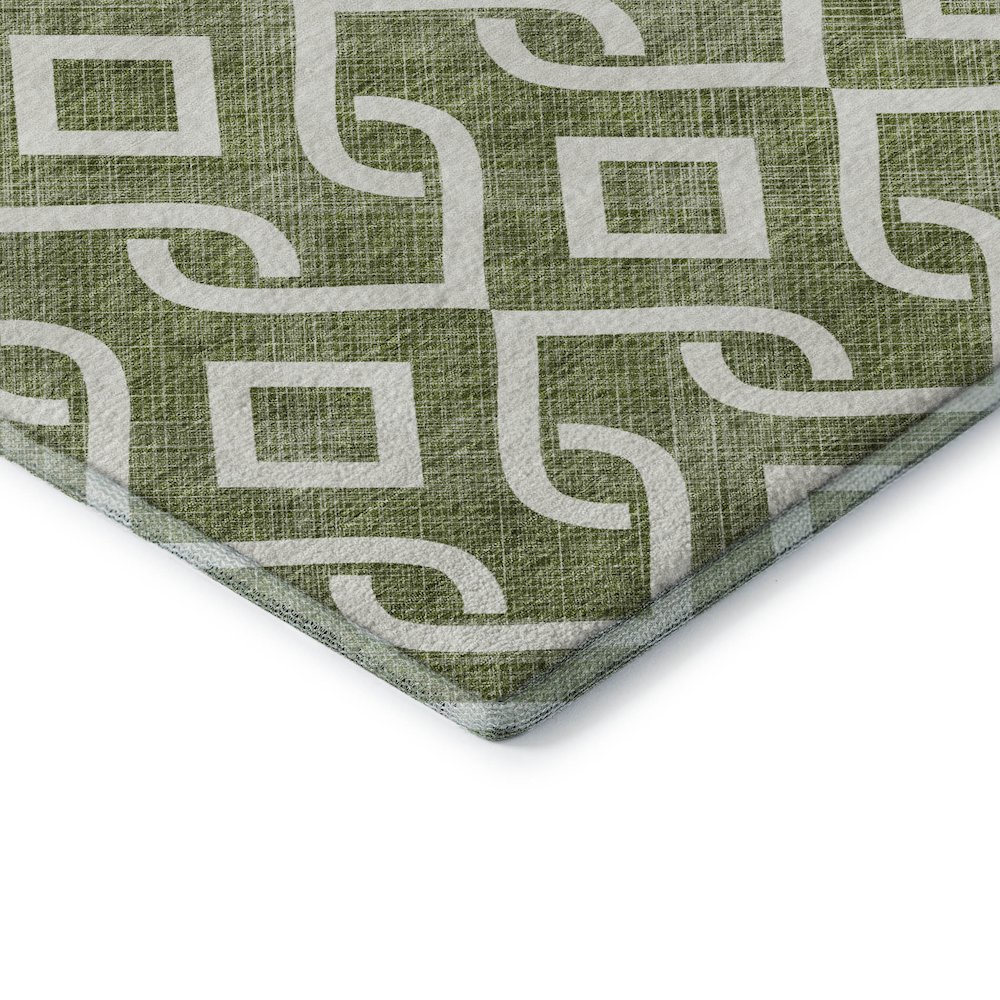 Premium Machine Washable Mayfield  Olive 2'6" x 3'10" Rug. Picture 3