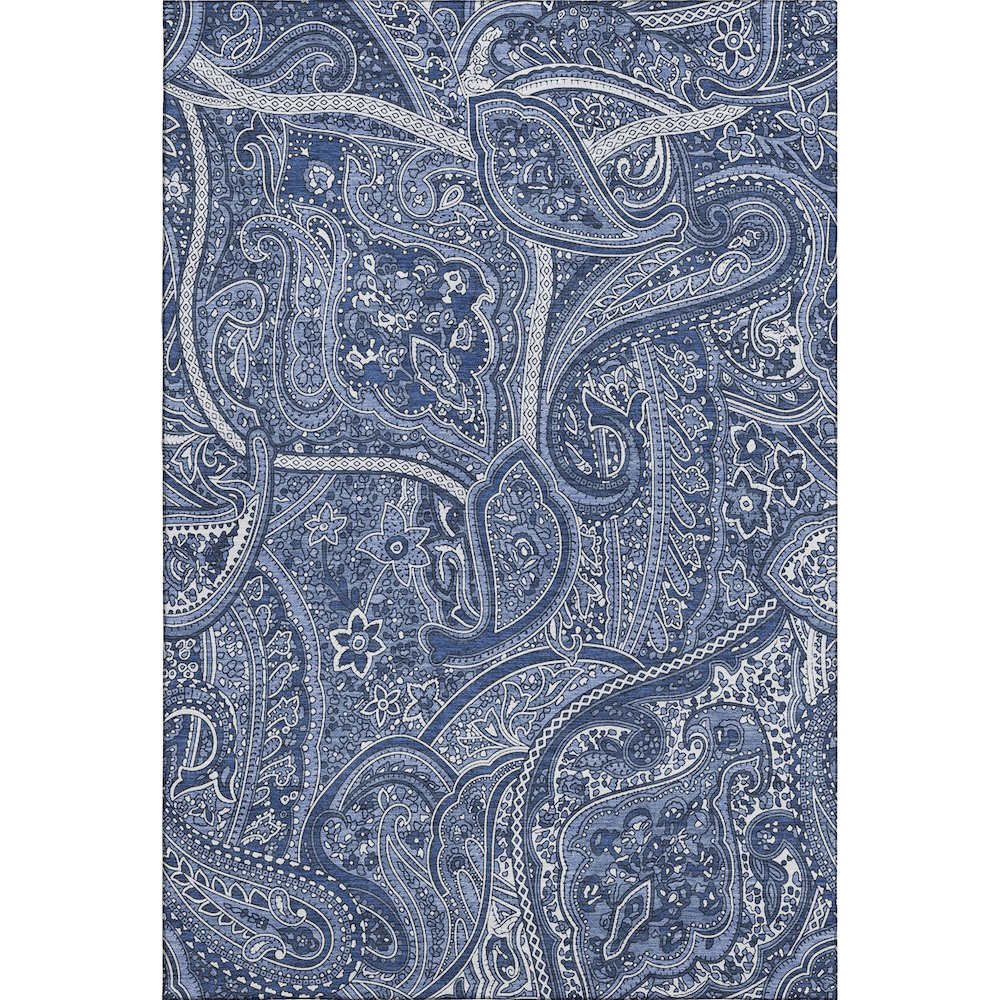 Premium Machine Washable Mayfield  Navy 5' x 7'6" Rug. Picture 1
