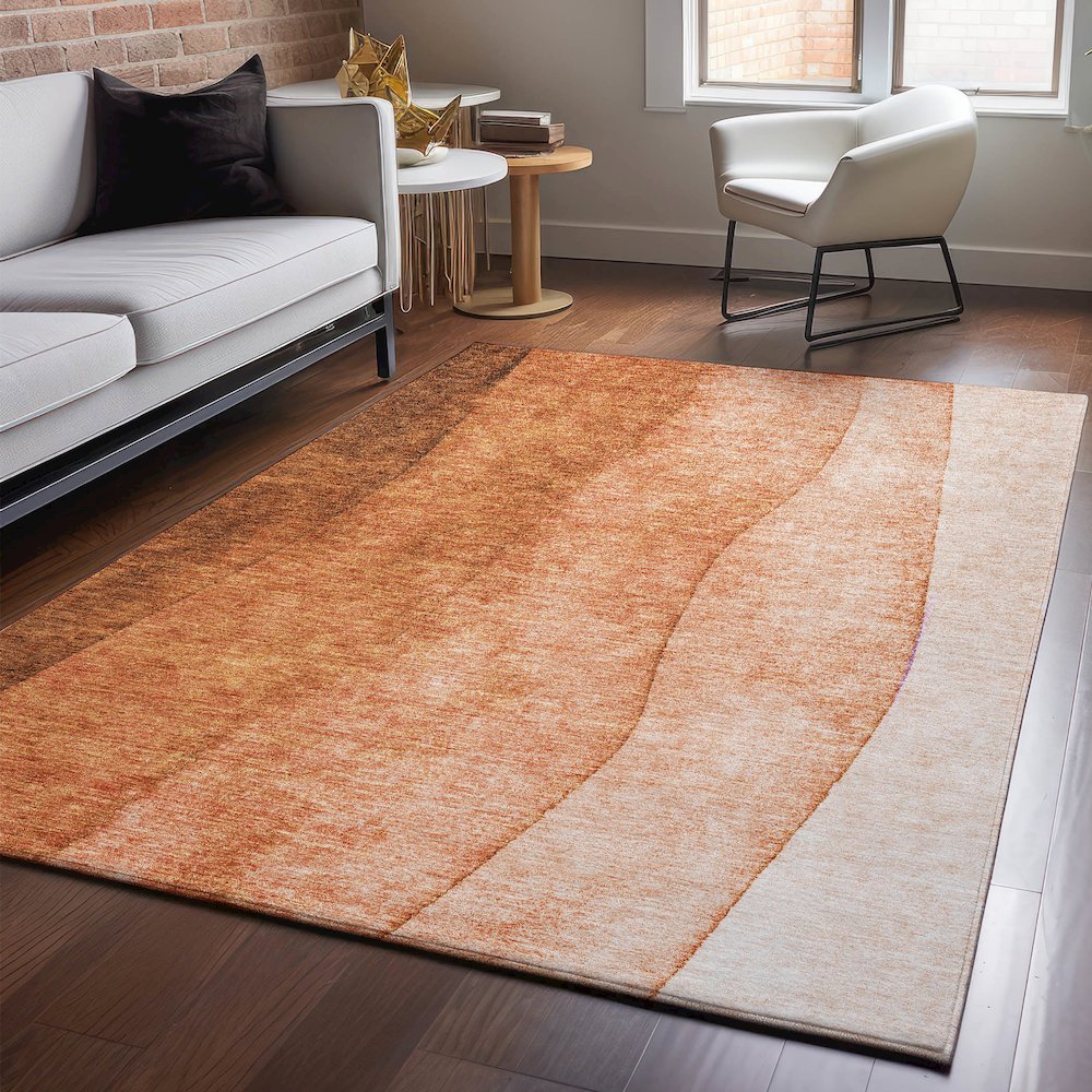Premium Machine Washable Mayfield  Paprika 5' x 7'6" Rug. Picture 5