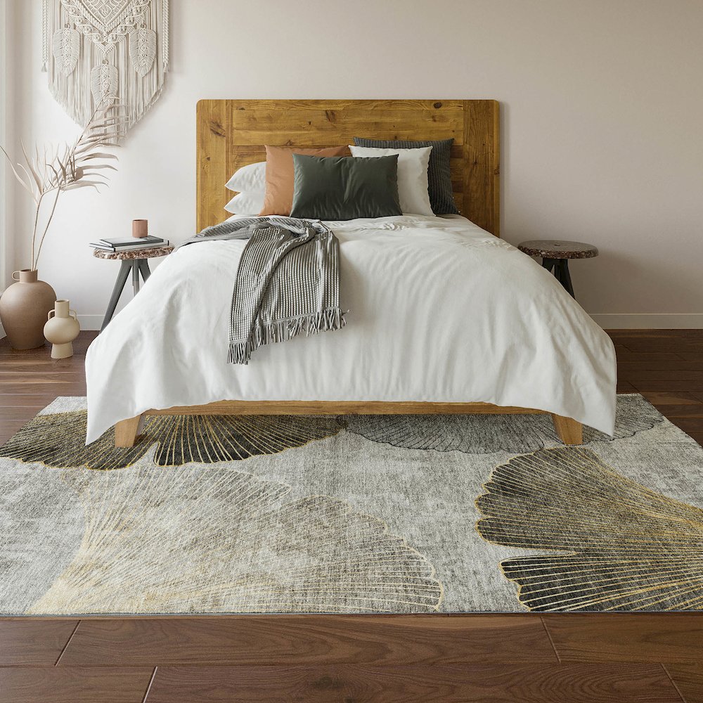 Premium Machine Washable Mayfield  Gray 5' x 7'6" Rug. Picture 6