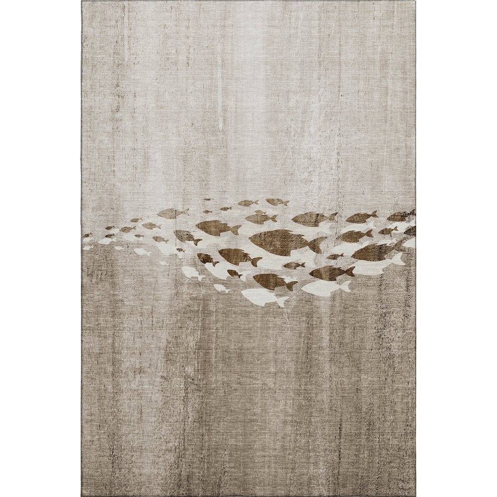 Premium Machine Washable Mayfield  Taupe 5' x 7'6" Rug. Picture 1