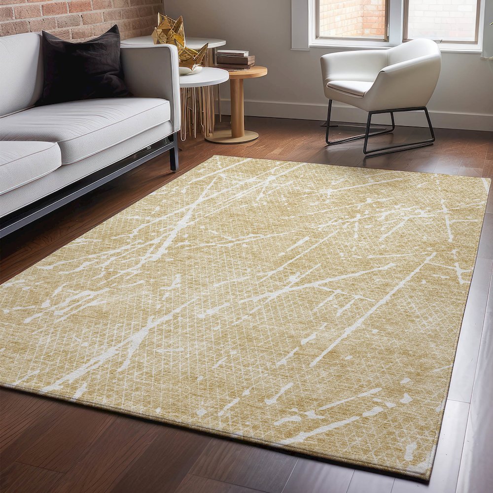 Premium Machine Washable Mayfield  Beige 5' x 7'6" Rug. Picture 5