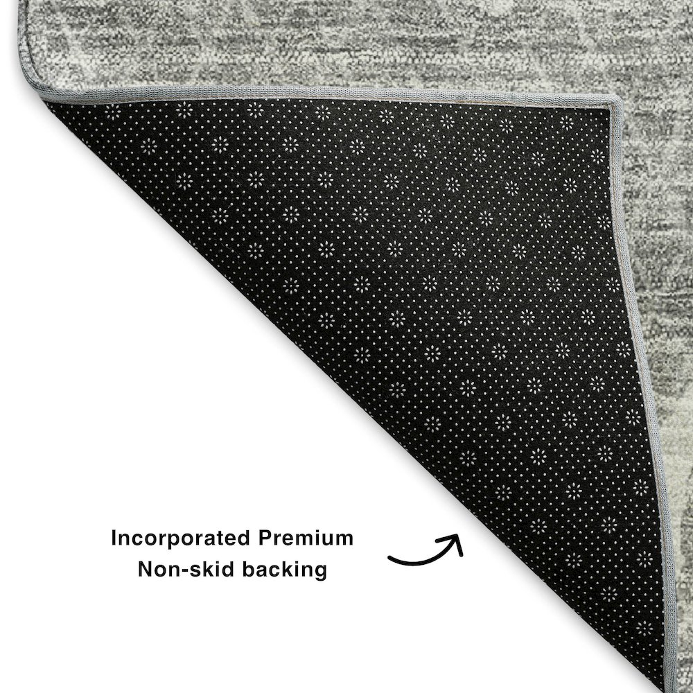 Premium Machine Washable Mayfield  Gray 2'6" x 3'10" Rug. Picture 2