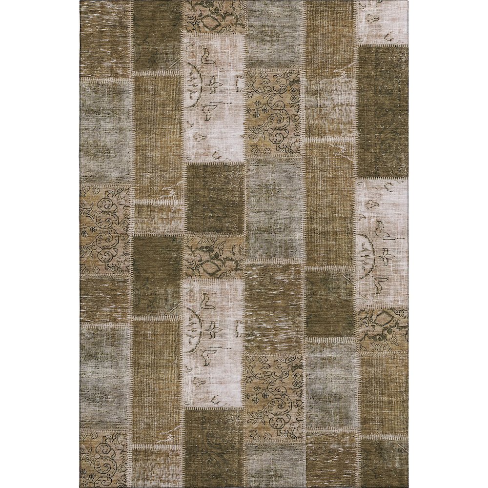 Premium Machine Washable Mayfield  Brown 5' x 7'6" Rug. Picture 1