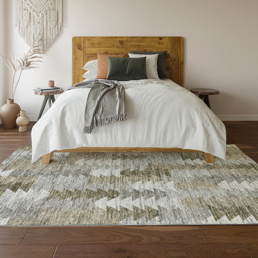 Premium Machine Washable Mayfield  Brown 5' x 7'6" Rug. Picture 6