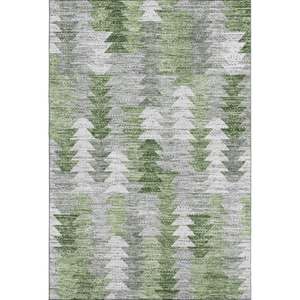 Premium Machine Washable Mayfield  Green 5' x 7'6" Rug. Picture 1