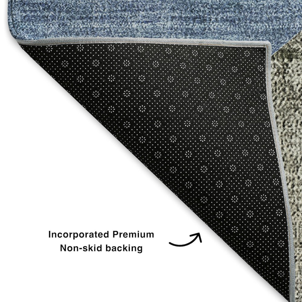 Premium Machine Washable Mayfield  Blue 2'6" x 3'10" Rug. Picture 2