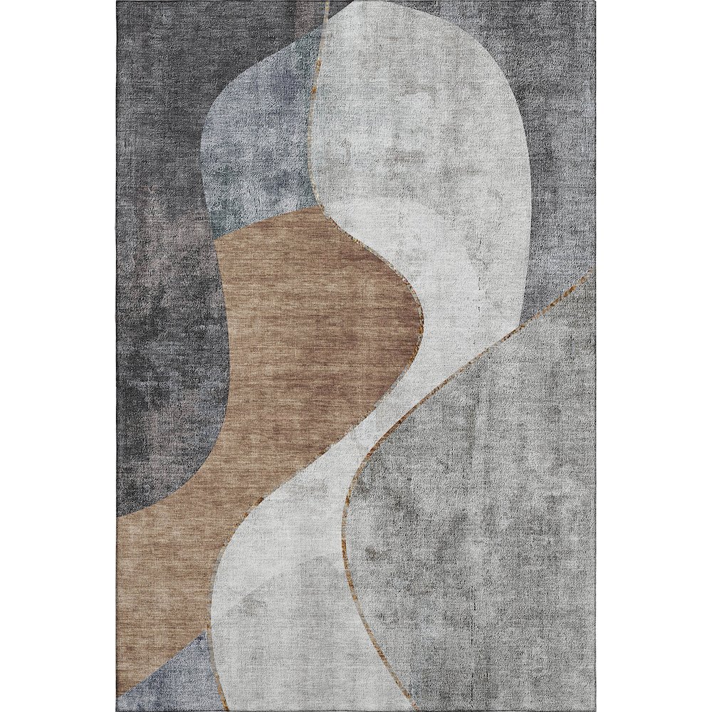 Premium Machine Washable Mayfield  Gray 5' x 7'6" Rug. Picture 1