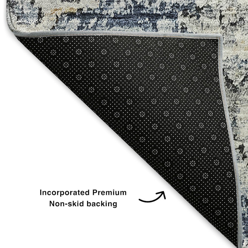 Premium Machine Washable Mayfield  Navy 2'6" x 3'10" Rug. Picture 2