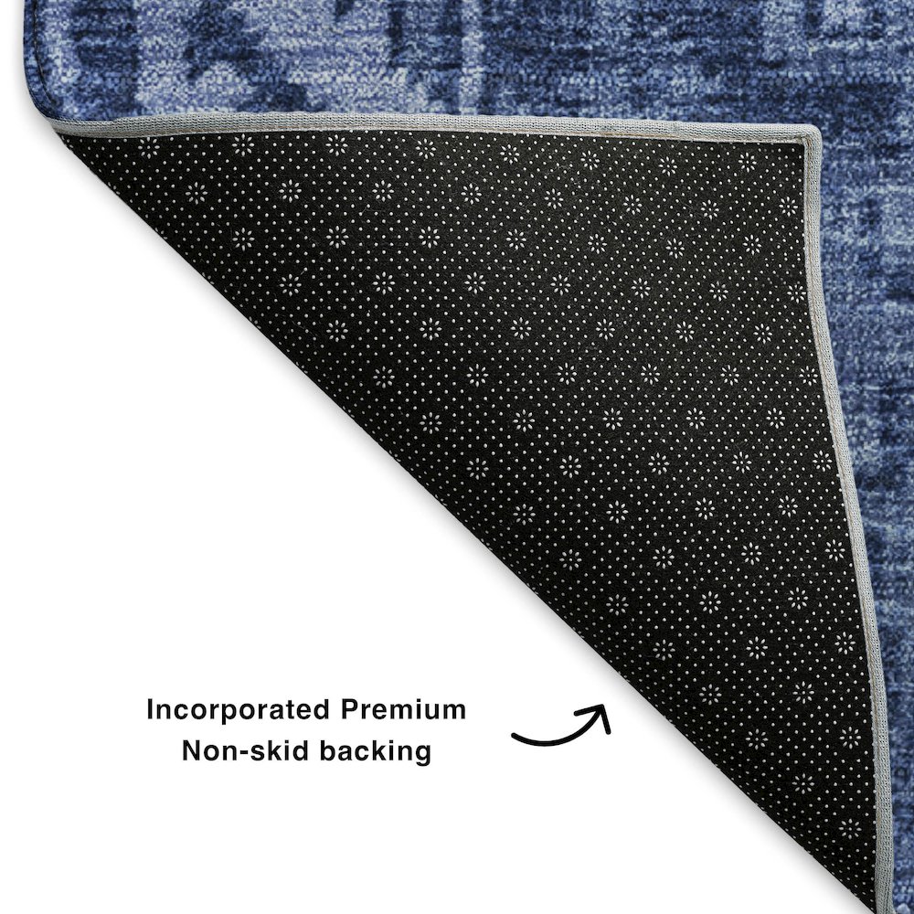 Premium Machine Washable Mayfield  Navy 2'6" x 3'10" Rug. Picture 2