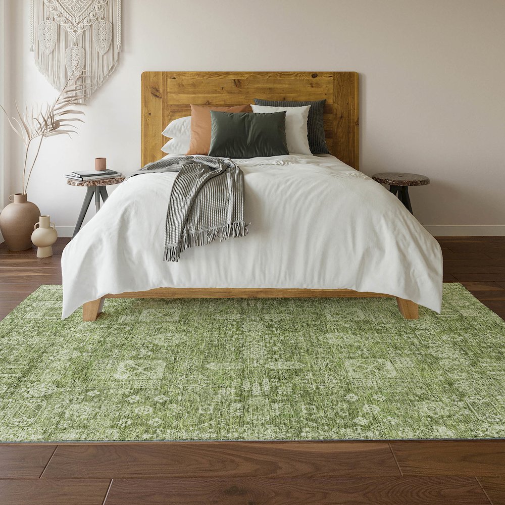 Premium Machine Washable Mayfield  Aloe 5' x 7'6" Rug. Picture 6