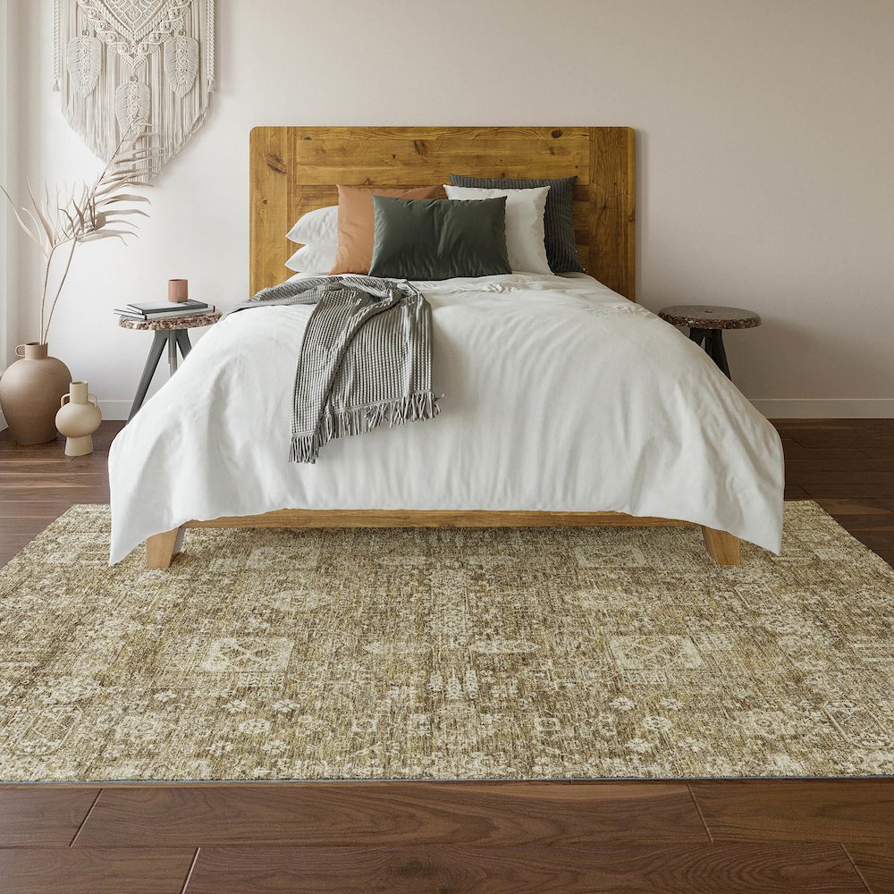 Premium Machine Washable Mayfield  Brown 5' x 7'6" Rug. Picture 6