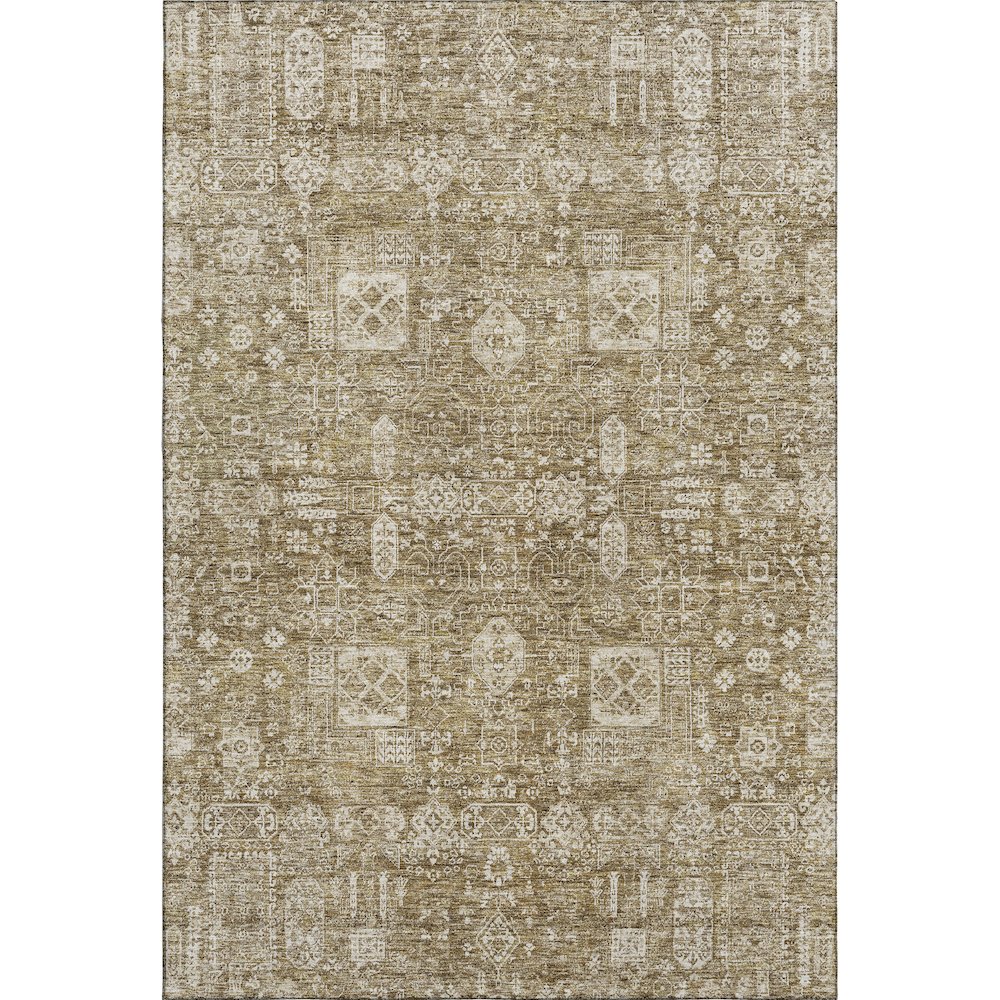 Premium Machine Washable Mayfield  Brown 5' x 7'6" Rug. Picture 1