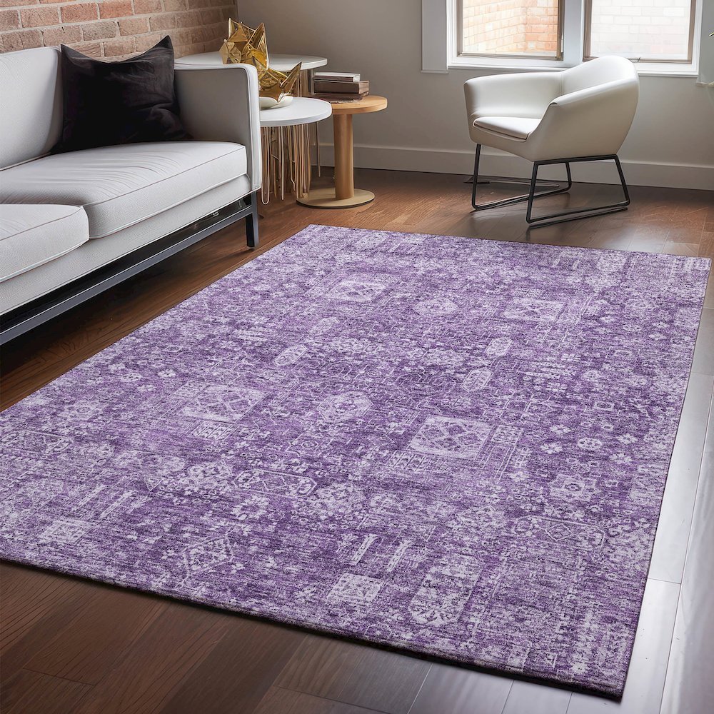 Premium Machine Washable Mayfield  Purple 5' x 7'6" Rug. Picture 5