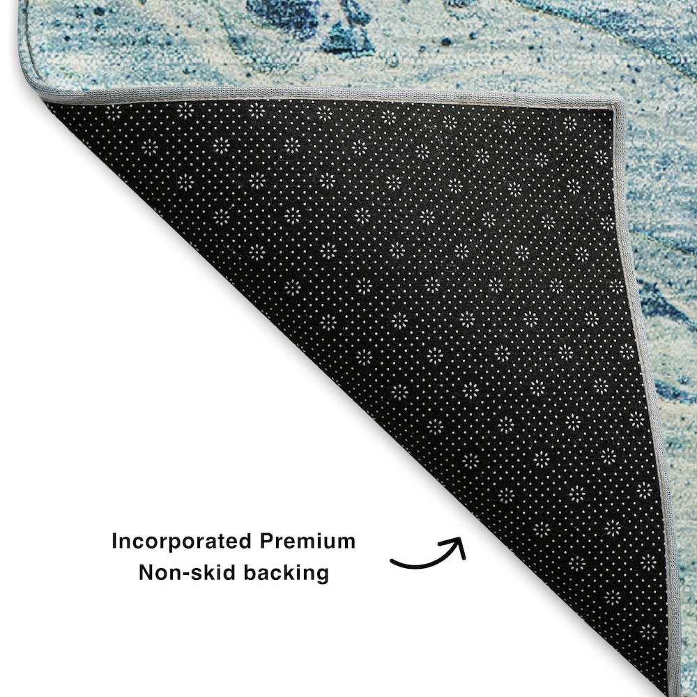Premium Machine Washable Mayfield  Sky 2'6" x 3'10" Rug. Picture 2