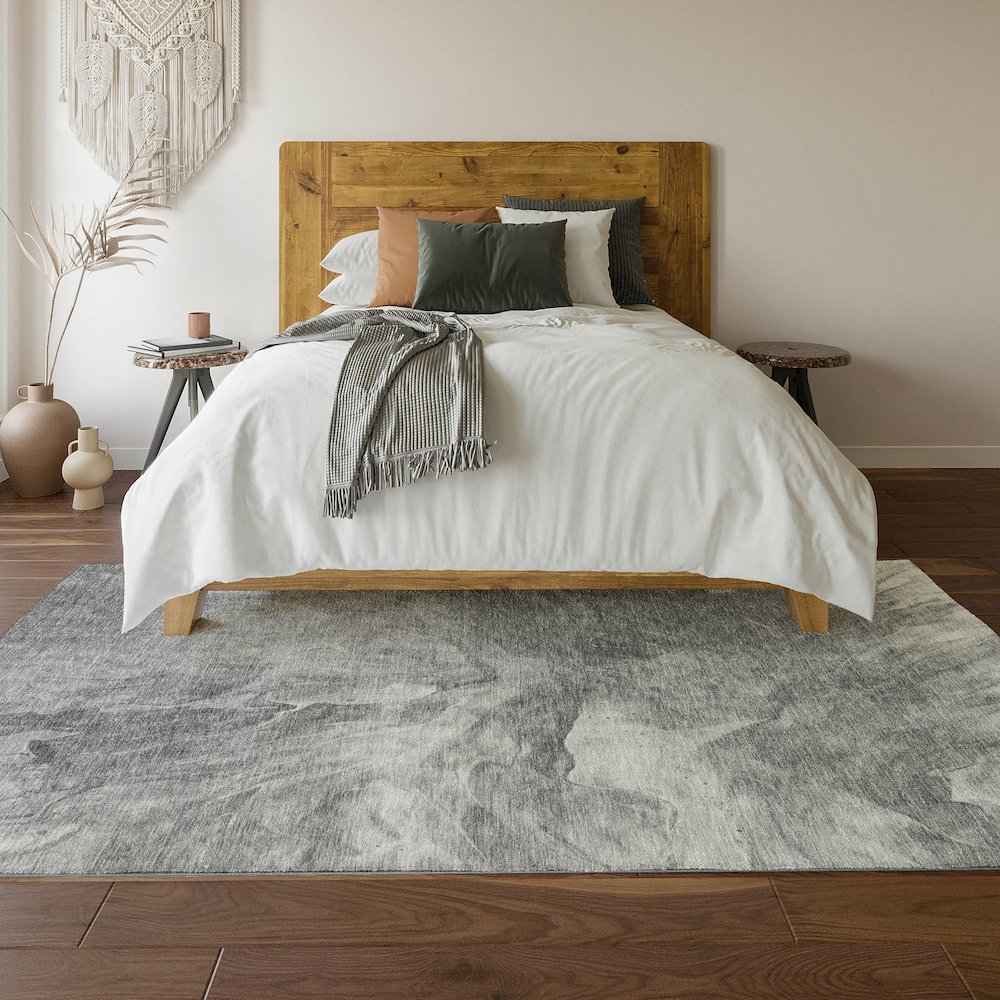 Premium Machine Washable Mayfield  Gray 5' x 7'6" Rug. Picture 6