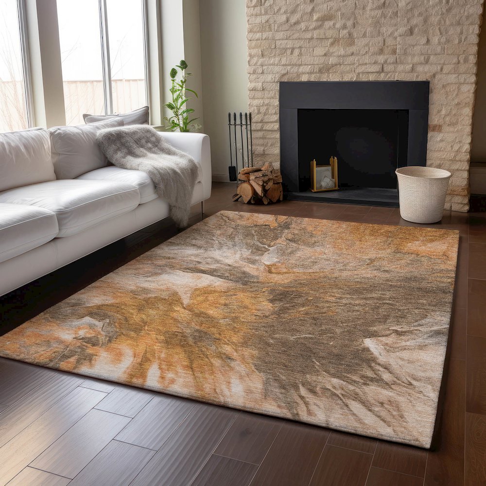 Premium Machine Washable Mayfield  Paprika 5' x 7'6" Rug. Picture 6