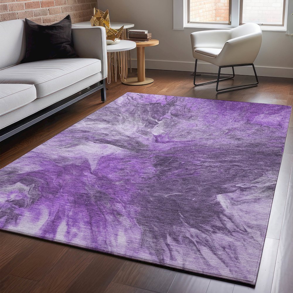 Premium Machine Washable Mayfield  Purple 5' x 7'6" Rug. Picture 5