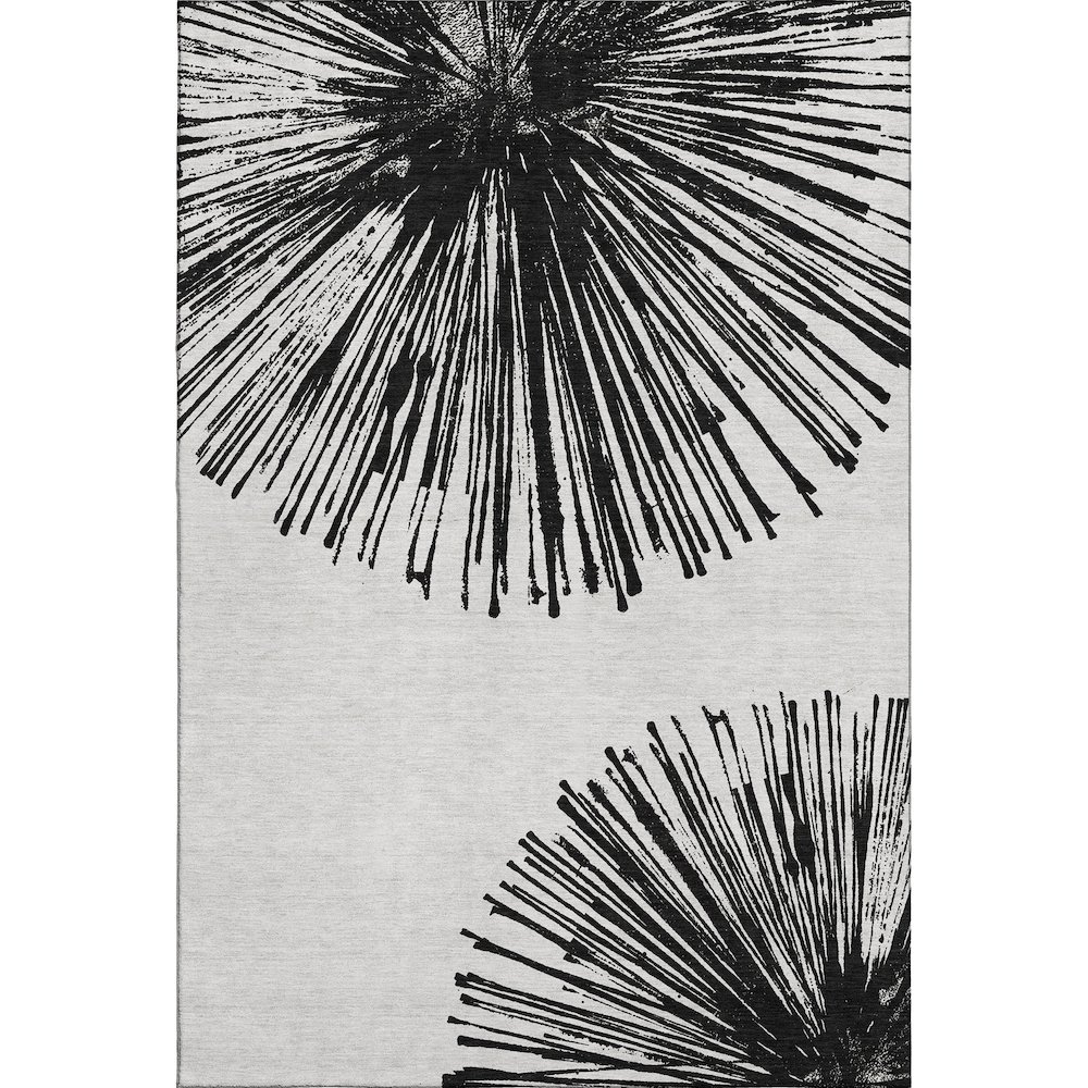 Premium Machine Washable Mayfield  Black 5' x 7'6" Rug. Picture 1