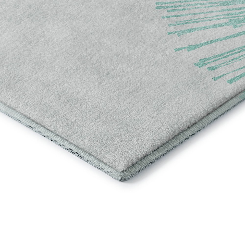 Premium Machine Washable Mayfield  Teal 2'6" x 3'10" Rug. Picture 3