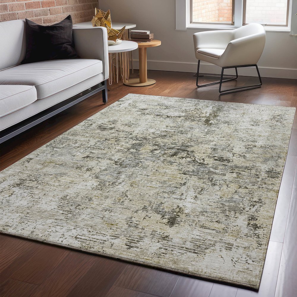 Premium Machine Washable Mayfield  Taupe 5' x 7'6" Rug. Picture 5