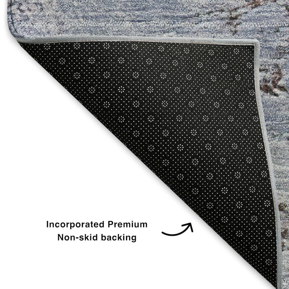Premium Machine Washable Mayfield  Blue 2'6" x 3'10" Rug. Picture 2