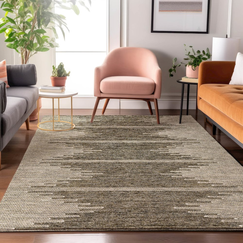 Premium Machine Washable Mayfield  Coffee 5' x 7'6" Rug. Picture 5