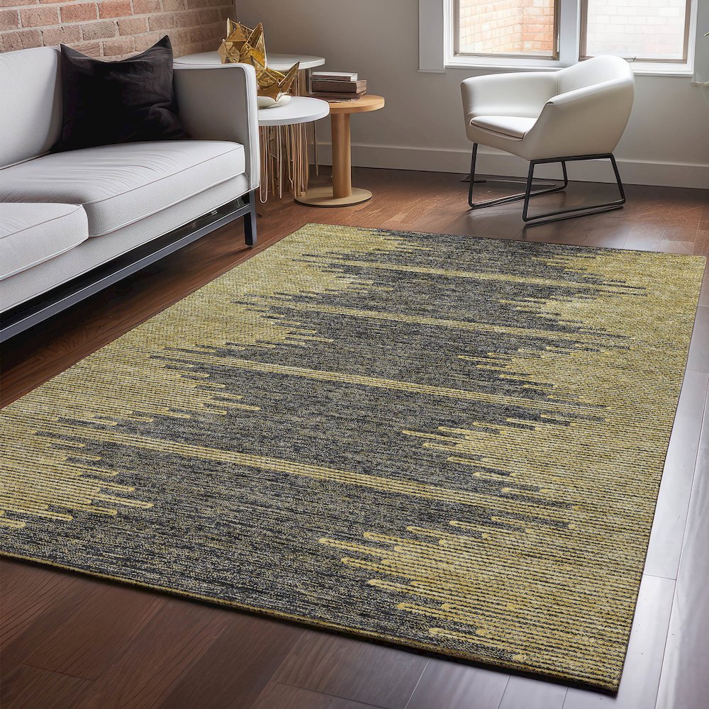 Premium Machine Washable Mayfield  Graphite 5' x 7'6" Rug. Picture 5