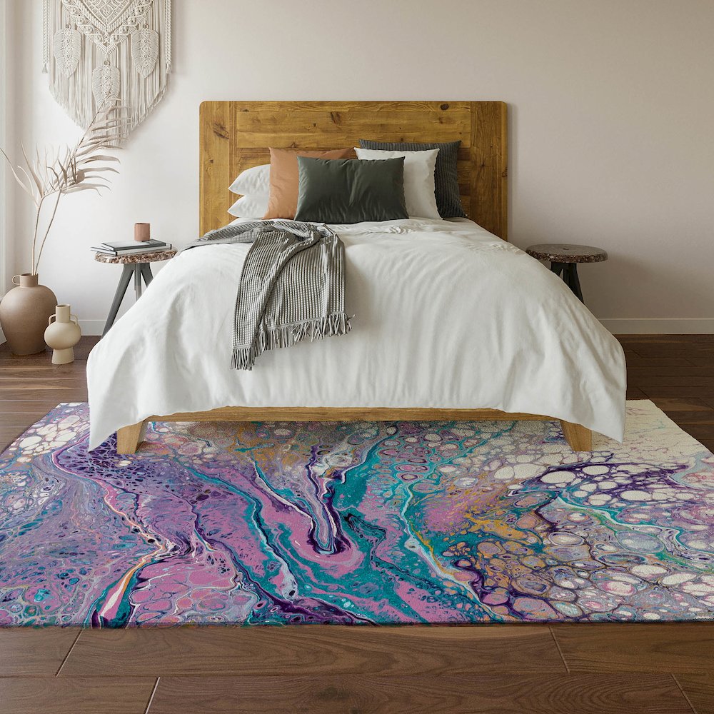 Premium Machine Washable Mayfield  Periwinkle 5' x 7'6" Rug. Picture 6