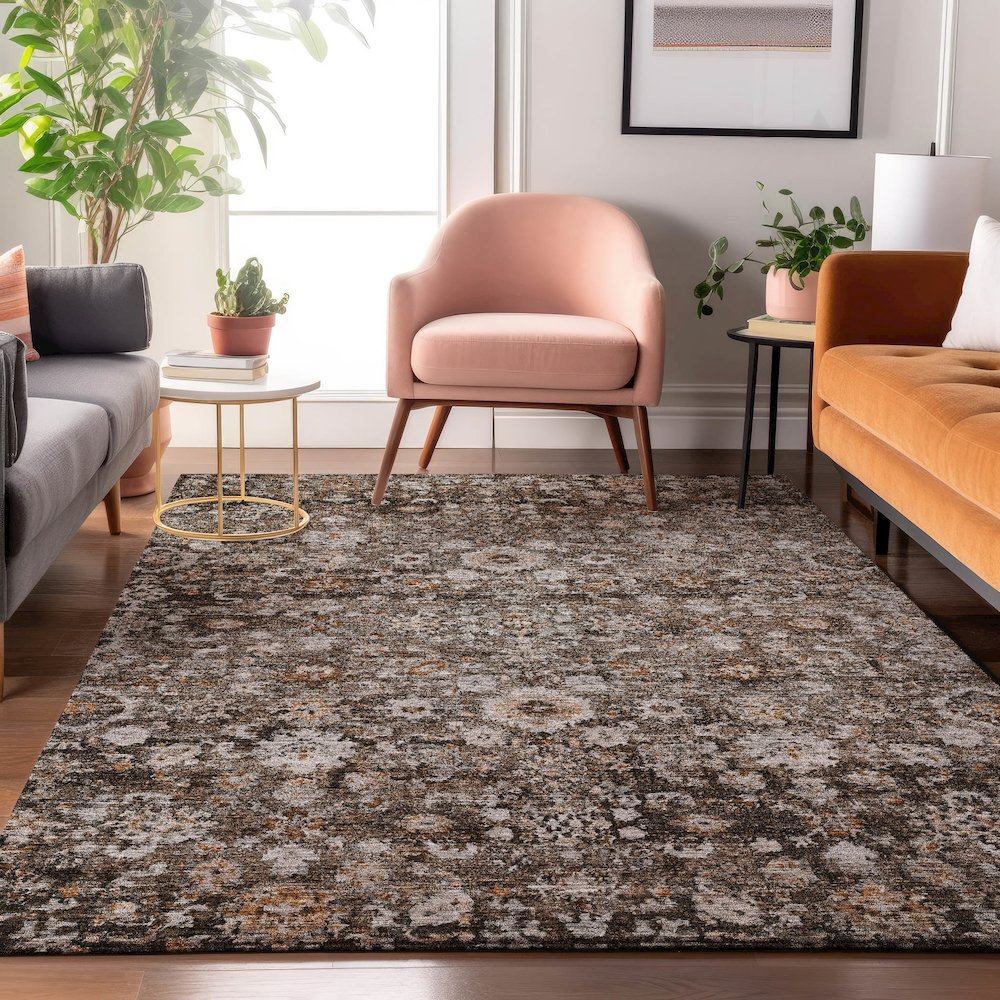 Premium Machine Washable Mayfield  Fudge 5' x 7'6" Rug. Picture 5