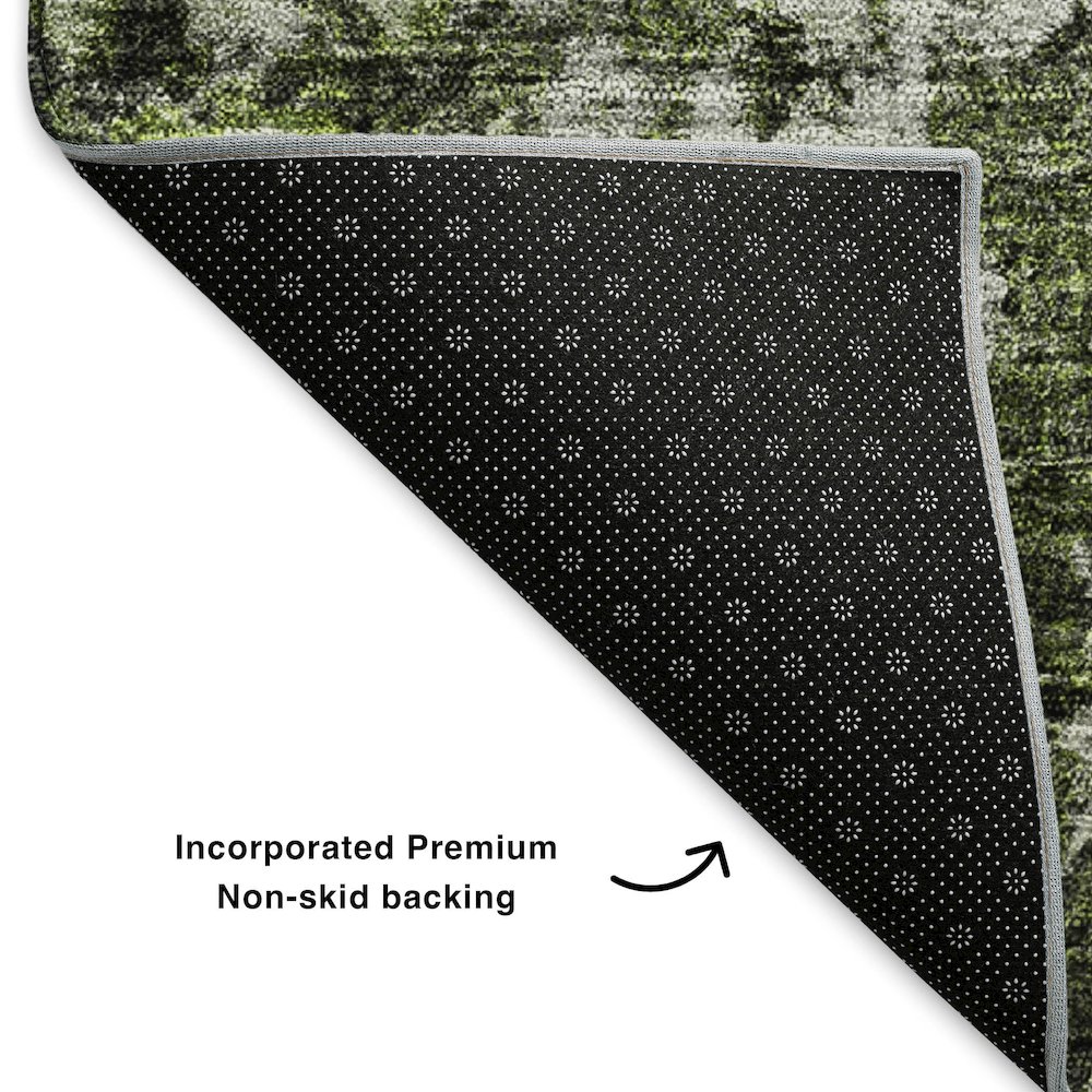 Premium Machine Washable Mayfield  Green 2'6" x 3'10" Rug. Picture 2